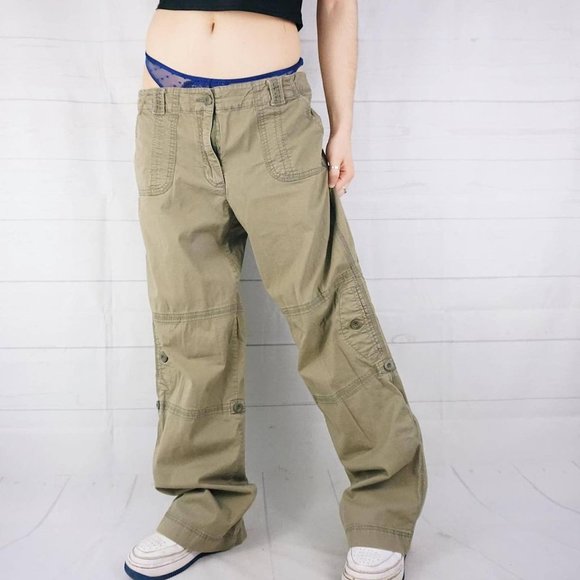 🍓Y2K KHAKI GREEN CARGO HIKING TECH PANTS🍓 - Picture 4 of 4